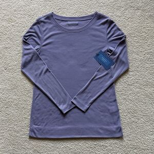 Simply Vera Wang Top Womens Sz Medium Purple Lavender Long Sleeve Crew Neck NEW